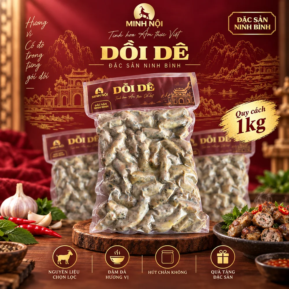 Dồi dê Minh Nội đóng túi hút chân không